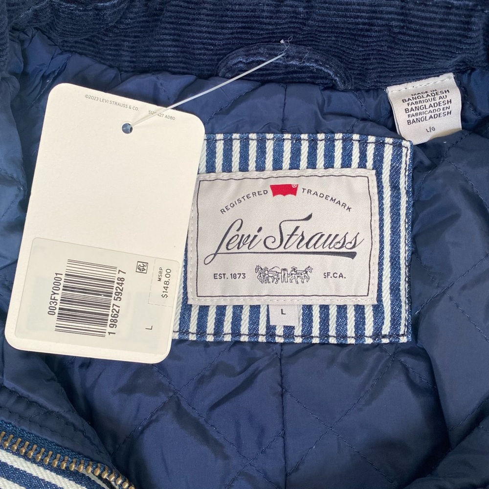 Best Seller New Levi's Bree Barn Striped Jacket Women's L - Picture 7 of 15